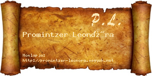 Promintzer Leonóra névjegykártya